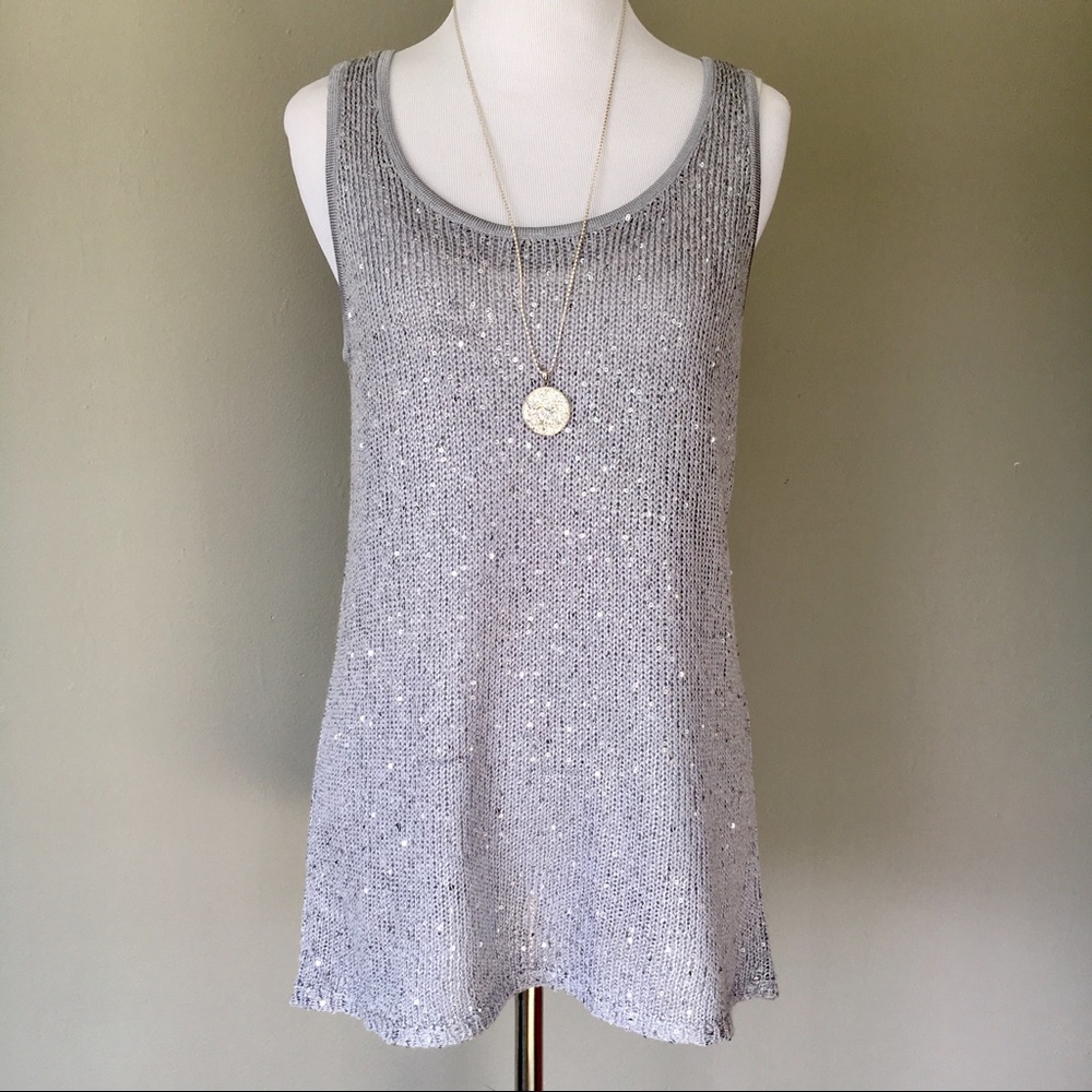 Matty M Sequined Knitted Sleeveless Top